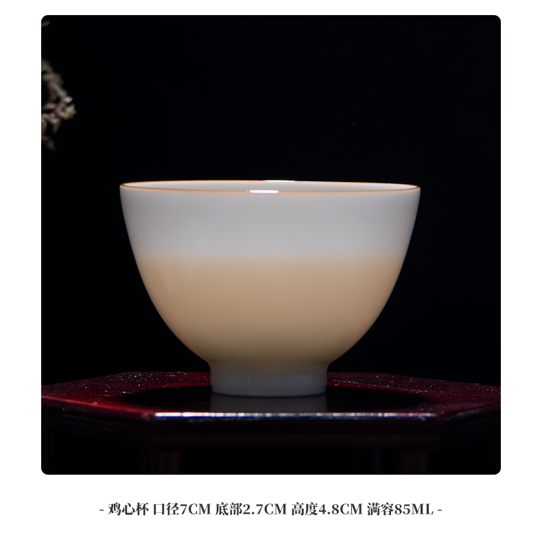 Sweet public remit the white hand kung fu tea cups white porcelain of jingdezhen ceramics single cup cup tea tea set a single master