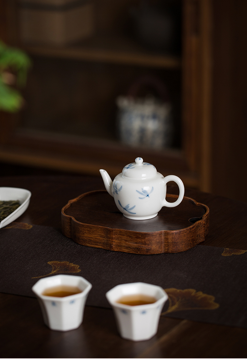 Twenty - four ware ceramic tea Japanese one little teapot with a single pot of filtering the mini jingdezhen blue and white porcelain