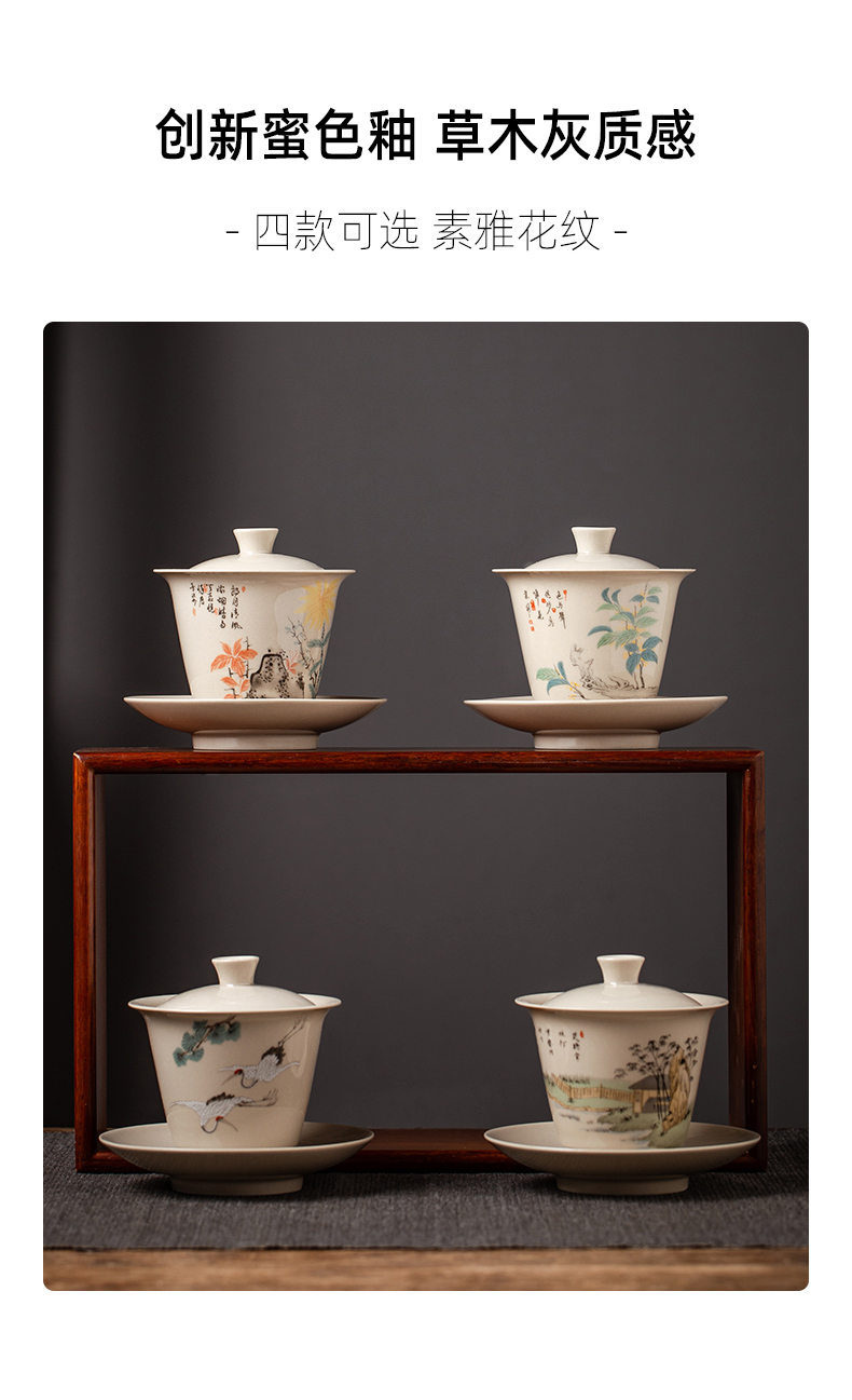 Public remit only three tureen horseshoe a single small tea cup bowl kung fu tea set three fort jingdezhen ceramics