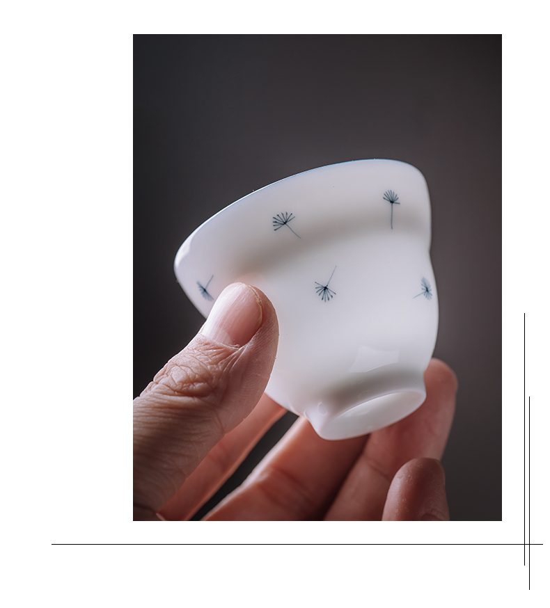 Public remit kung fu tea set tureen jingdezhen ceramic cups small household set of white porcelain hand draw a complete set of