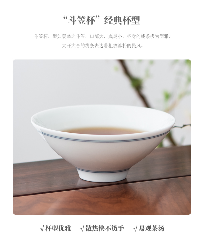 Jingdezhen pure manual white porcelain hat CPU time tea liquor small bowl sample tea cup kung fu master cup single CPU