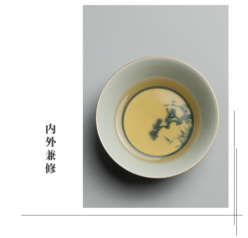 Jingdezhen blue and white porcelain hand draw archaize all hand single cup size master kung fu tea tea cups of ceramic tea set