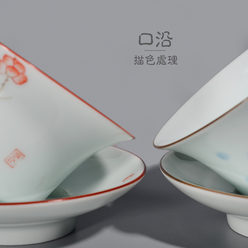 Jingdezhen ceramic hand - made tureen public remit three kung fu tea set in ancient tea cups to make tea bowl tubas pot