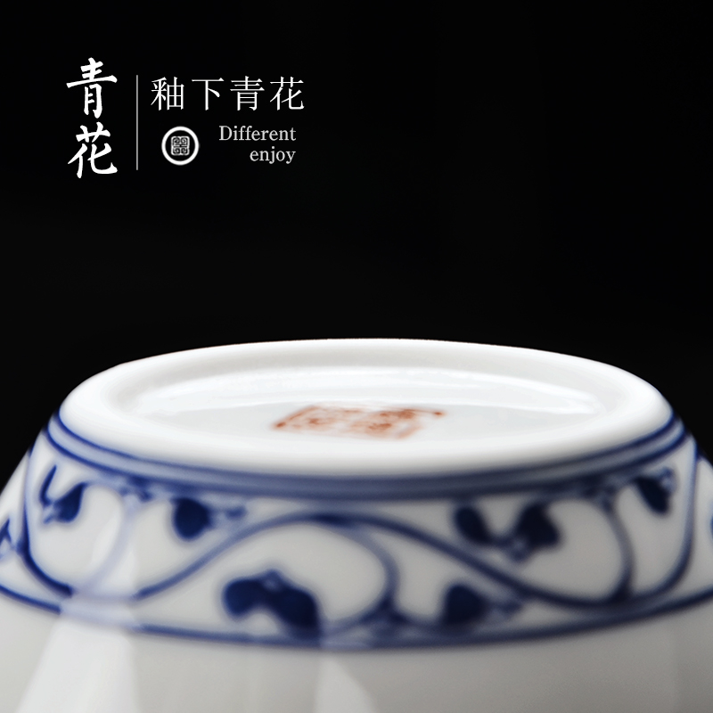 Public remit jingdezhen ceramic fair keller hand - made of blue and white porcelain tea and a cup of tea sea points kung fu tea accessories