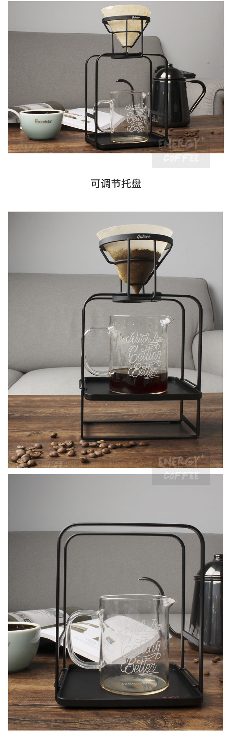 Nhật Bản Kalita sản phẩm mới kim loại tay giá cà phê lọc cốc giữ phụ kiện cà phê có thể được nâng lên và hạ xuống cơ sở phin pha cafe inox