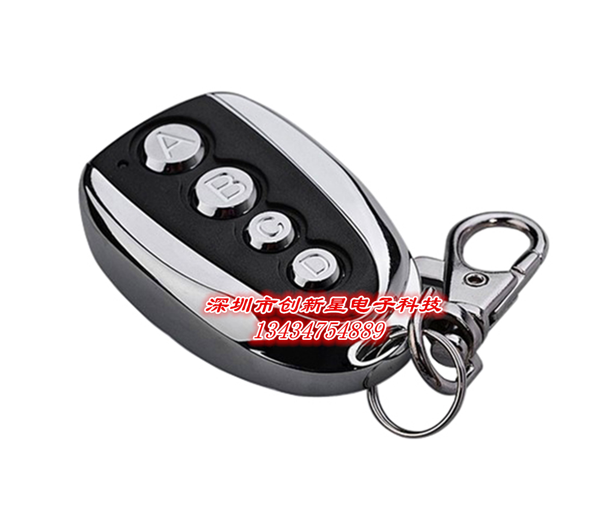 Portable metal 4 key smart home remote control 315M433M Radio Frequency wearing wall study code built-in battery