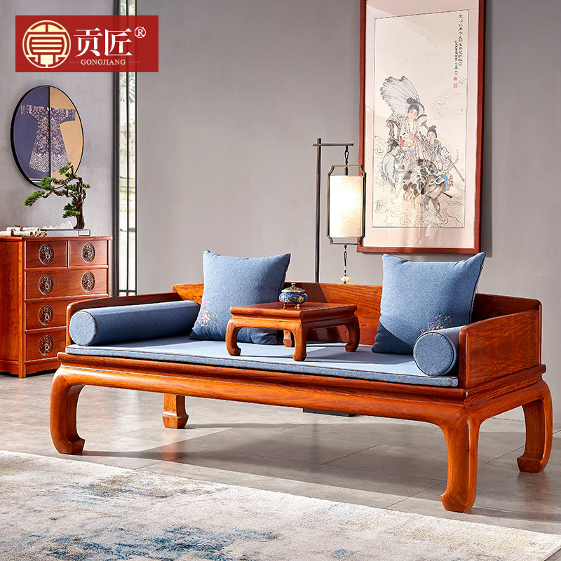 Red Wood Furniture Myanmar flower pears wood Ming style Sofa Chinese Imitation Antique Solid Wood Living Room Small Family Rohan