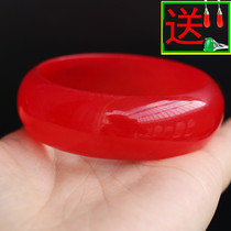 Jade bracelet Xinjiang Hetian jade bracelet Gobi jade bracelet widened narrow section of the year of life red jade bracelet female section