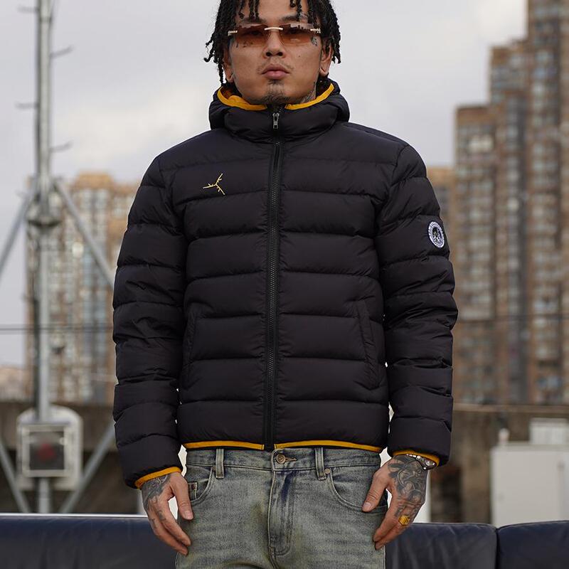 Tgfclub American Street Style Drill High-Neck Slim Fit Rapper 90 Duck down Hooded Basic down Jacket