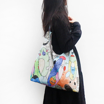 Shopping bag art 100 lap student sails bag large capacity single shoulder bag day system handbag graffiti original slanted satchel
