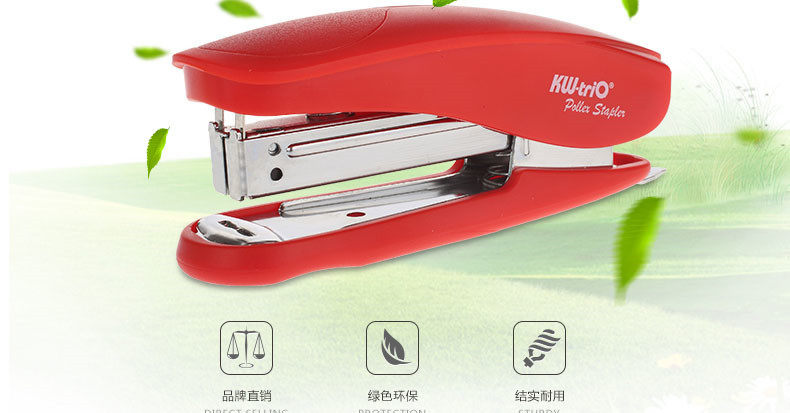可得优迷你便携式订书机 加厚防滑订书器带除针器 台湾进口订书机