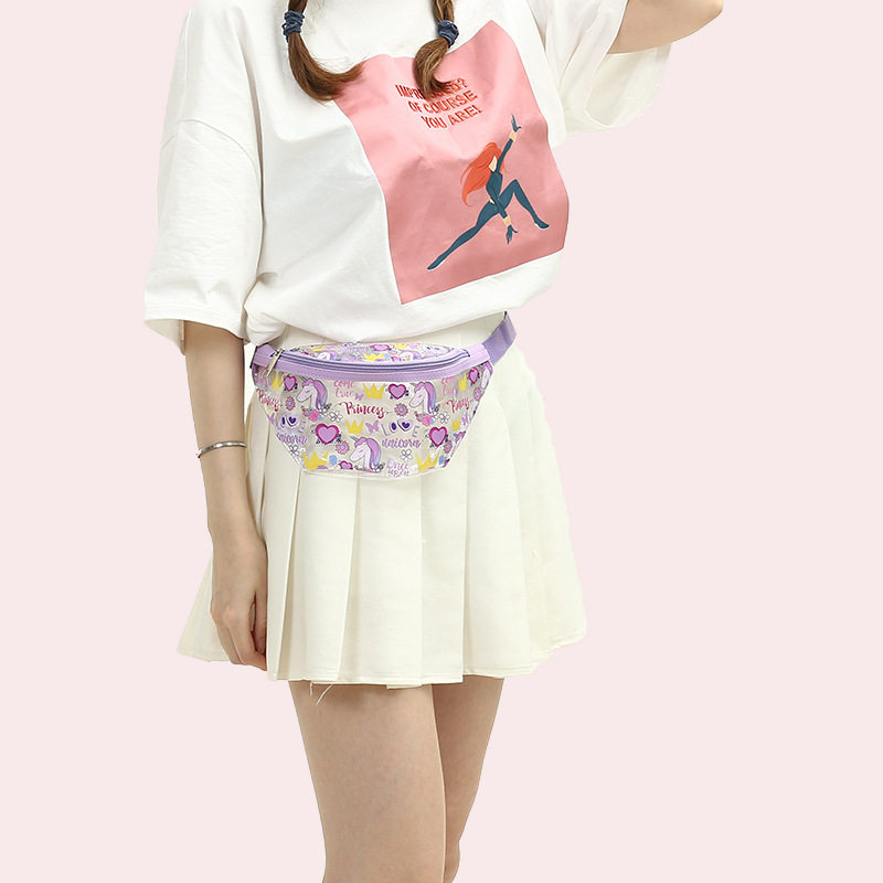 Transparent bag women's bag new 2019 cute cartoon chest bag messenger bag all-match ins women's waist bag jelly bag