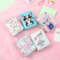 unicorn unicorn cartoon wallet ins teenage girl cute card bag student pink short wallet with zero wallet woman