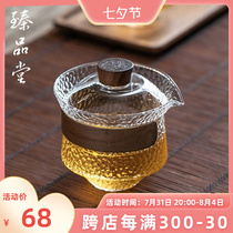 Zhen Pindang Glass Cover Bowl Three size Tea Bowl Single Anti-scalding tea cup Gongfu Tea Hand Grip Pot suit
