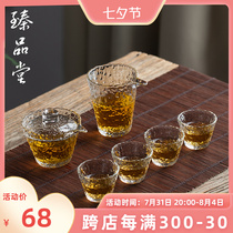 Zhen Pongtang Hammer Pattern Glass Tea Set for home Gongfu Tea Cup High-end Cover Bowl Office Tea Maker Teapot