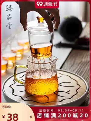 Glass teapot tea set set making tea tea home high temperature filter red camellia tea teapot kung fu single pot