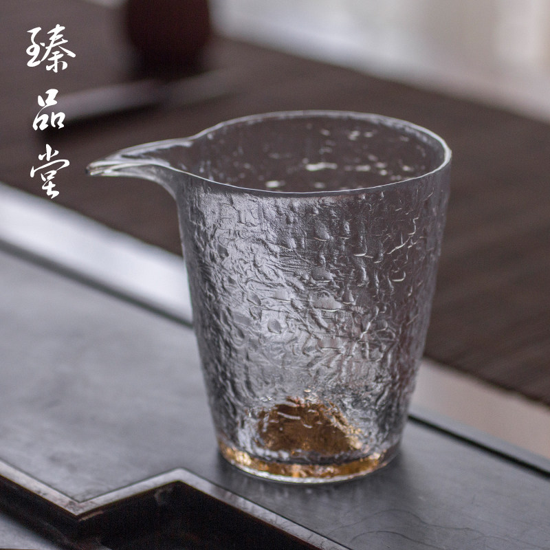 Hidden Gold Glass Justice Cup Handcrafted heat-resistant sketching Gongfu Tea Golden Gold Tea With tea Thickened Tea Sea