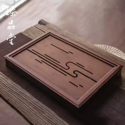 Bamboo tea tray water storage type drainage rectangular tray round large tea table Japanese dry bubble tray Mini small tea Sea
