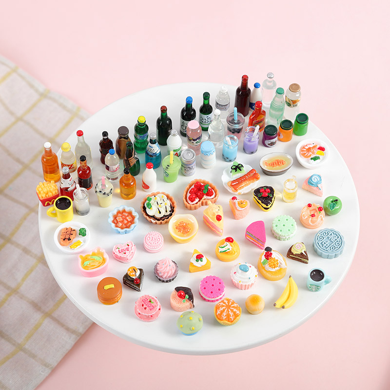 Mini blind bag toy supermarket miniature food play model simulation food and beverage bottle snacks small items ornaments