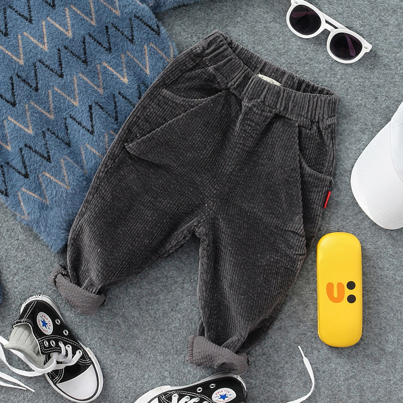New Children Autumn Clothing Long Pants Boy Girl Foreign Pie Three-color Light Core Suede Casual Pants 100 Hitch Pants Tide