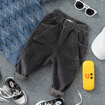 New Children Autumn Clothing Long Pants Boy Girl Ocean Gas Three Color Light Core Suede Casual Pants 100 Hitch Pants Tide