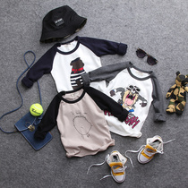 2021 new spring and autumn childrens cartoon printing long-sleeved T-shirt boys and girls baby bottoming shirt pullover top