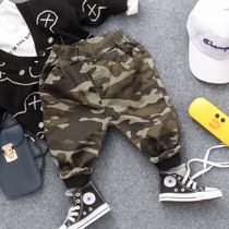 Spring and Autumn new childrens clothing boys casual pants childrens feet camouflage pants baby Joker trousers Korean tide