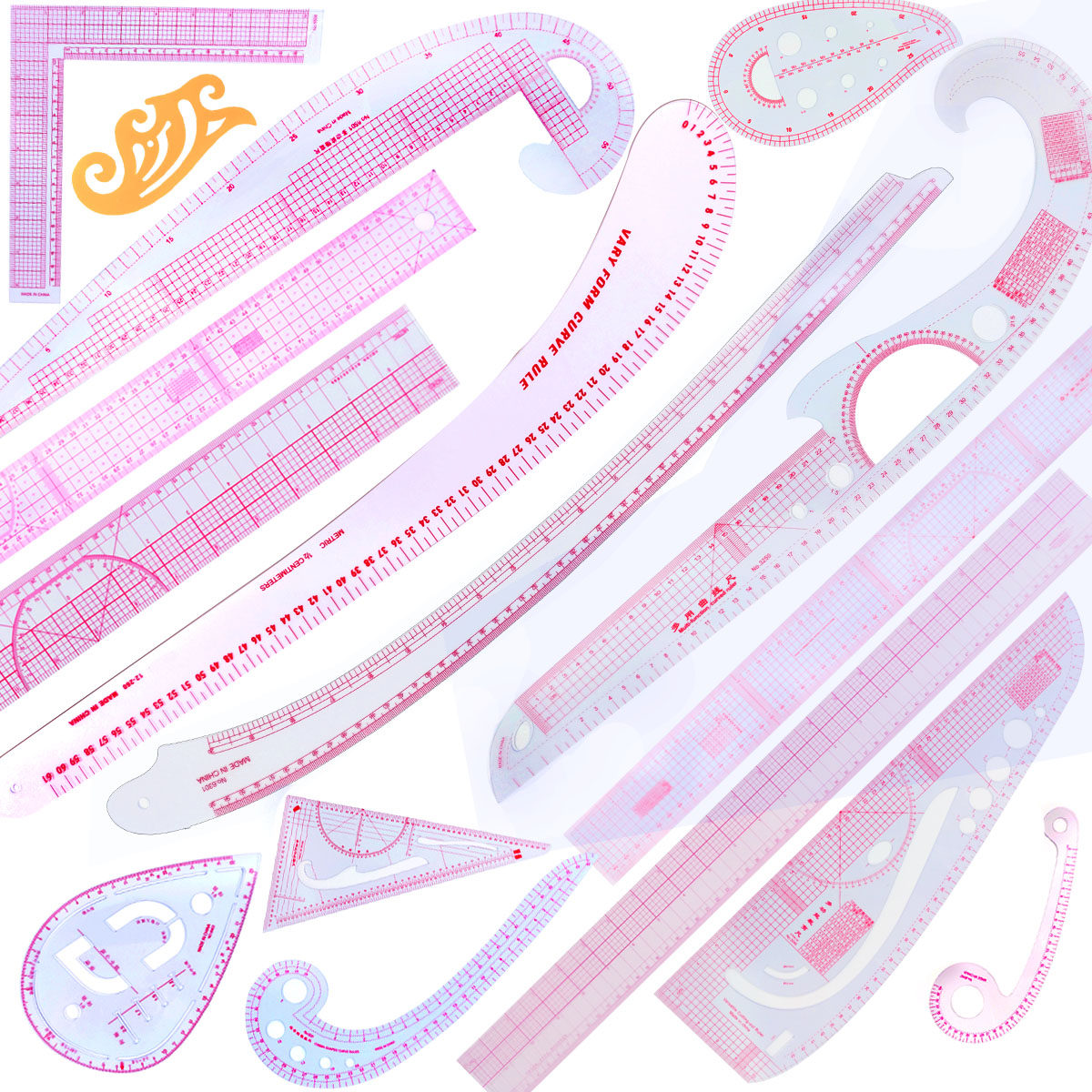 Versatile unwinding ruler curve ruler proportional scale comma ruler cut ruler Ruler Clothing Typo plate-plate ruler-Taobao