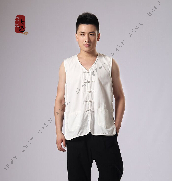 Phong cách Trung Quốc Nho giáo Tang phù hợp với cotton cũ áo không tay nam ngựa cũ vải thô vest mùa hè nam đồ bộ kiểu
