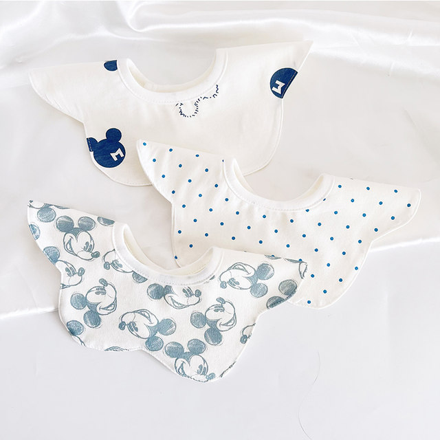 ins Korean version pure cotton baby bib baby saliva towel 360 degree rotatable waterproof flower sliva pocket 0-2 ປີ