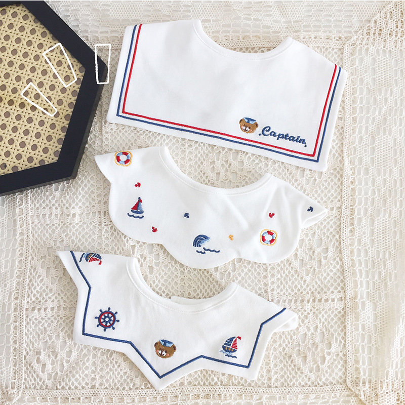 Baby bib cotton male and female baby saliva towel absorbs water 360 rotating bib child autumn and winter versatile saliva pocket