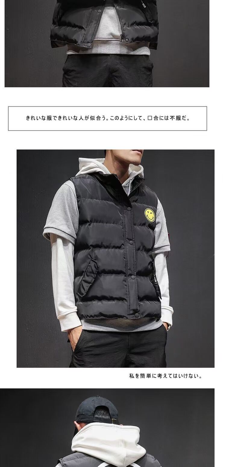 2018 thu đông mới ấm tay pad cotton in vest nam giản dị cỡ lớn cotton vest dày áo bomber