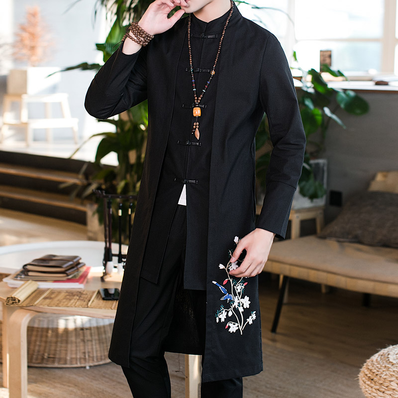 Chinese style Hanfu men's antique men's fairy tide brand retro style Tang style Taoist gown gown cape men's Buddha men's clothing