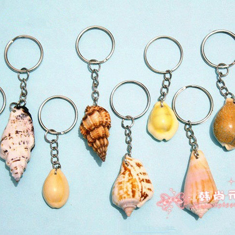A variety of natural conch coral shell keychain jewelry Mobile phone lanyard Hand chain hanging chain Small crafts Night market stalls