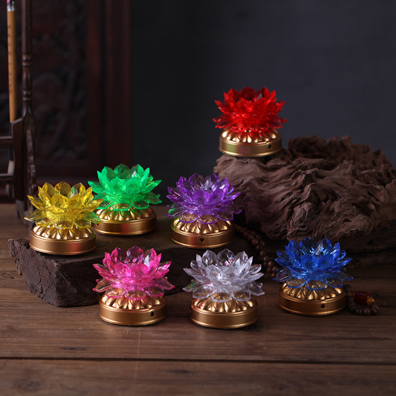 Lotus LED colorful treasure lotus lantern seven-star lantern for lantern club long light power battery dual-use