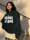 Saint of God Letter Foam Print Jerry Same Style Fog Collaboration Trendy American Casual Hooded Sweatshirt