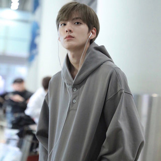 Fog Sweatshirt for Men, High Street ins Trendy Brand, Solid Color Essentials, Spring and Autumn, Couple Style, Loose Casual Versatile Hoodie