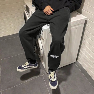 Fog Casual Pants for Women, Spring Reflective Print Long Pants, Essentials High Street Fashion Brand, Couple Thick Sweatpants