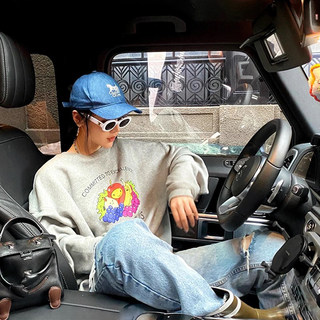 American Style High-End Sweatshirt for Women, New Spring and Autumn Fruit Print High Street ins Trendy Brand Couple Loose Casual Top