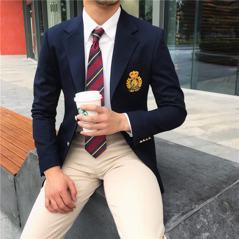 Mr. Lu San LAOSHU Spring and Autumn Men's High-End Quality Suit Jacket Korean Style British College Style Gentleman's Suit Mr. Lu San LAOSHU Spring and Autumn Men's High-End Quality Suit Jacket Korean Style British College Style Gentleman's Suit