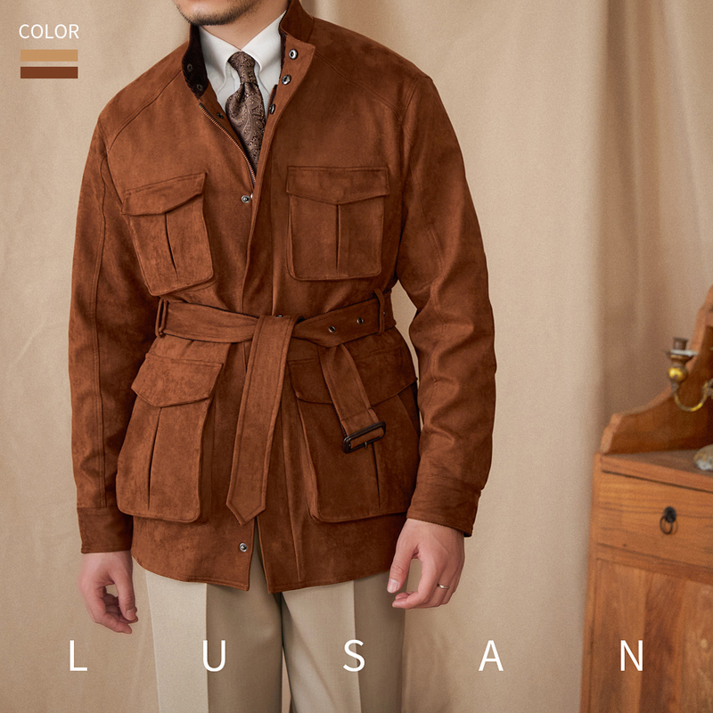 Mr. Lu San's Hunting Jacket for Men, Autumn and Winter Business Casual Faux Suede Warm Retro Coat Mr. Lu San's Hunting Jacket for Men, Autumn and Winter Business Casual Faux Suede Warm Retro Coat