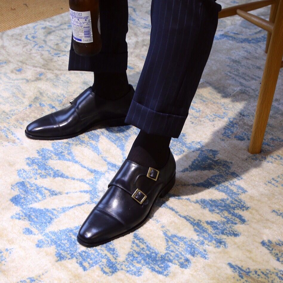 Mr Lu San homemade men's business formal Munch shoes High European and American fashion one foot pedal set foot shoes tide