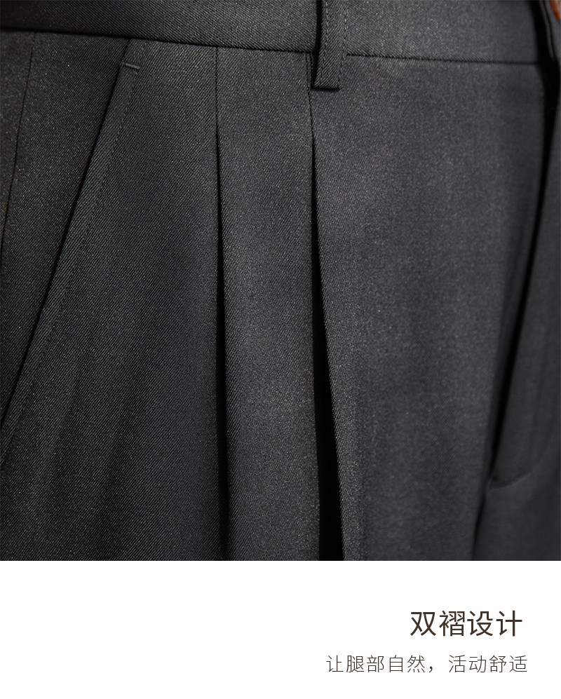 Vintage doppelt plissierte breite Bein nicht bügeln drapierte Freizeit hose Business Pendler atmungsaktive hohe Taille trend ige Herren hose – Detail 14