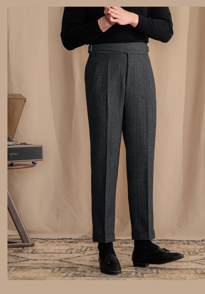 明日まで【RLX GOLF】HERRINGBONE WOOL PANTS Wool Herringbone Trouser Green - fall/winter 2023 - Golf Wang