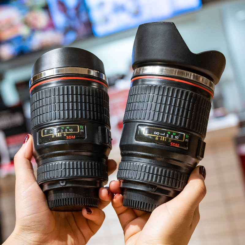 Bay Car Plume Emulation Lens Insulation Cup 304 Stainless Steel Single Eye Cup Ins Boys Personality Camera Cups