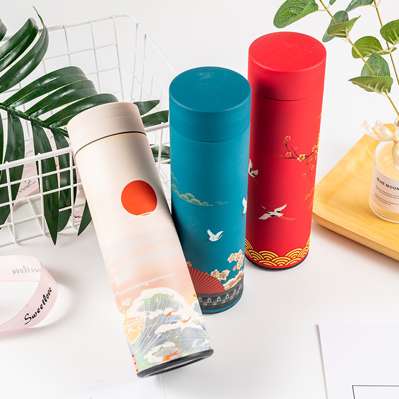 Bécar Plume China Feng Shui Cup Retro Insulation Cup for male and female students portable minimalist creative 304 stainless steel mug