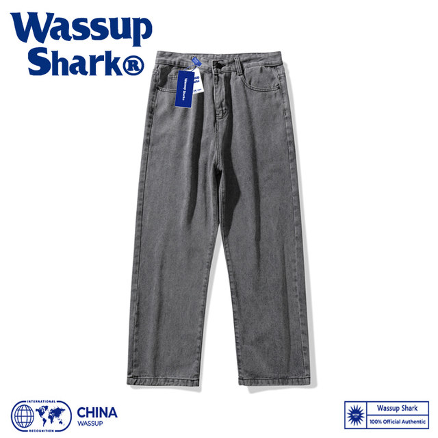 WassupShark jeans ຜູ້ຊາຍໃນລະດູໃບໄມ້ປົ່ງແລະດູໃບໄມ້ລົ່ນຂອງກາງເກງຂາຍາວກາງເກງຂາຍາວແບບກະທັດຮັດສໍາລັບແມ່ຍິງ