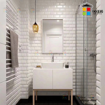 Nordic bathroom tile Toilet bathroom subway brick 75*150 thick bread brick Kitchen small white brick wall brick