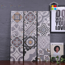 Italian retro cement tiles Gray Cafe tiles Tiles Restaurant Geometric antique tiles Background wall tiles