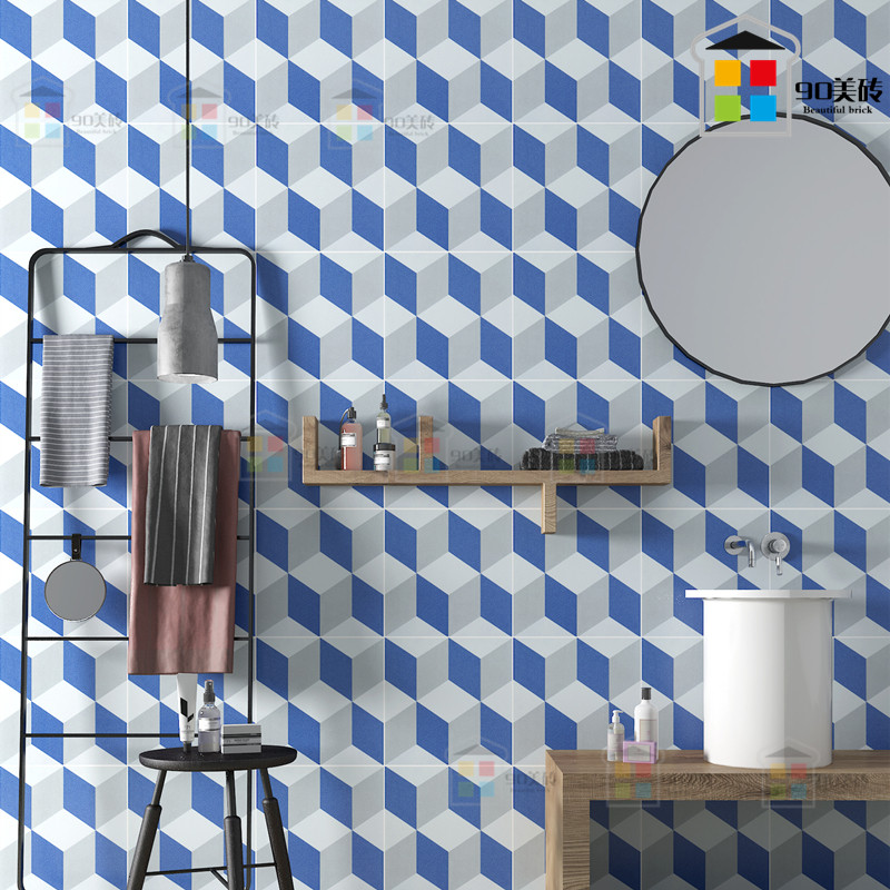 Nordic minimalist small tile cosmetic room kitchen wall tile non-slip floor tile balcony tile background wall tile geometric floral